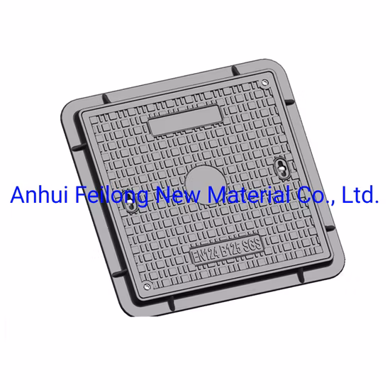 Tapa de registro cuadrada compuesta de FRP/GRP de 700X700 mm con anillos de tracción